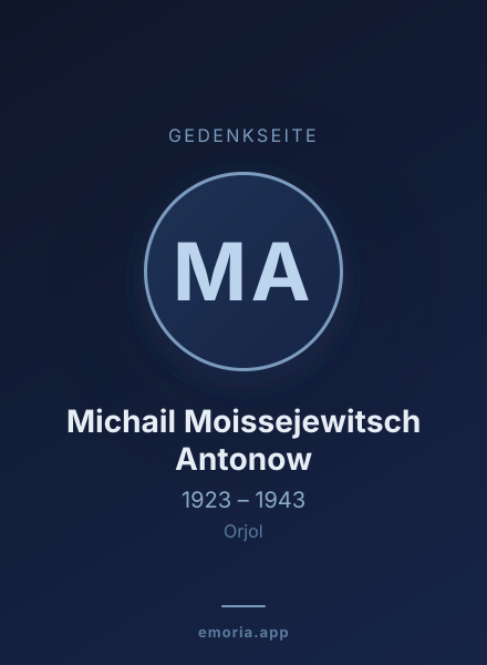 Gedenkportrait von Michail Moissejewitsch Antonow