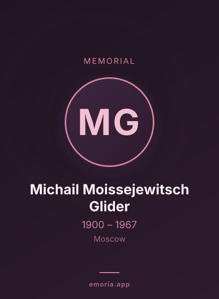 Memorial portrait of Michail Moissejewitsch Glider