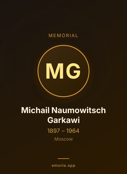 Memorial portrait of Michail Naumowitsch Garkawi