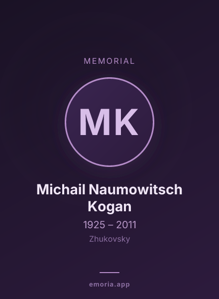 Memorial portrait of Michail Naumowitsch Kogan
