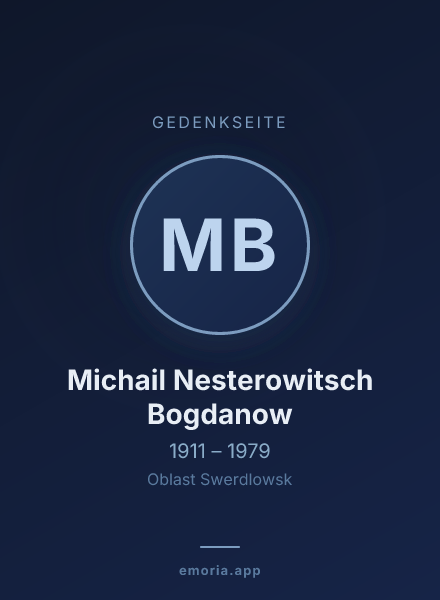 Gedenkportrait von Michail Nesterowitsch Bogdanow