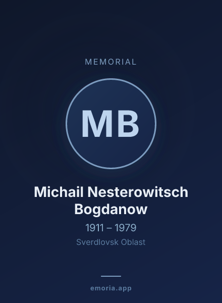 Memorial portrait of Michail Nesterowitsch Bogdanow