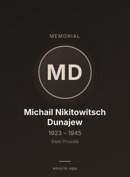 Memorial portrait of Michail Nikitowitsch Dunajew