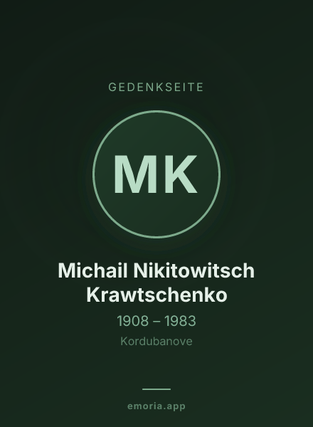 Gedenkportrait von Michail Nikitowitsch Krawtschenko