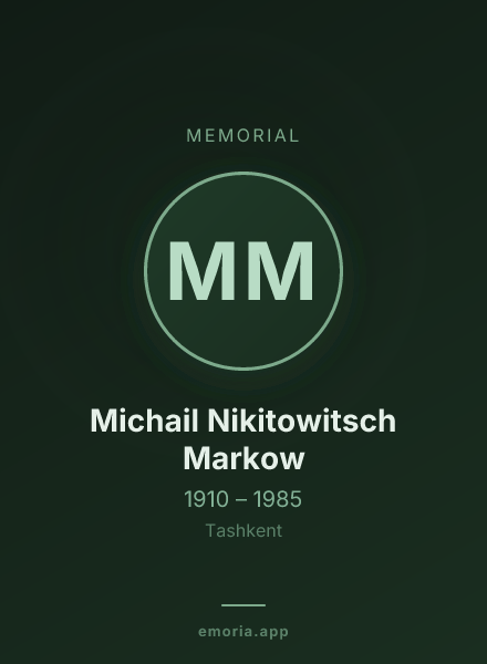 Memorial portrait of Michail Nikitowitsch Markow