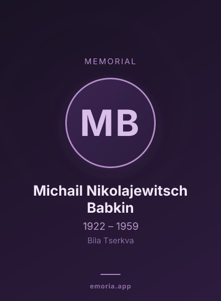 Memorial portrait of Michail Nikolajewitsch Babkin