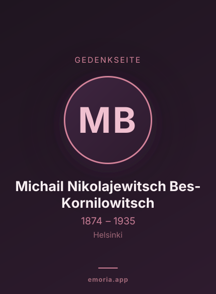 Gedenkportrait von Michail Nikolajewitsch Bes-Kornilowitsch