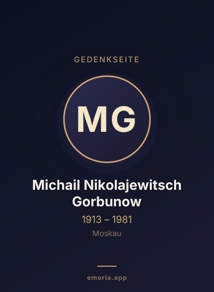 Gedenkportrait von Michail Nikolajewitsch Gorbunow