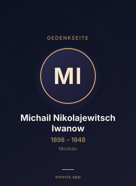 Gedenkportrait von Michail Nikolajewitsch Iwanow