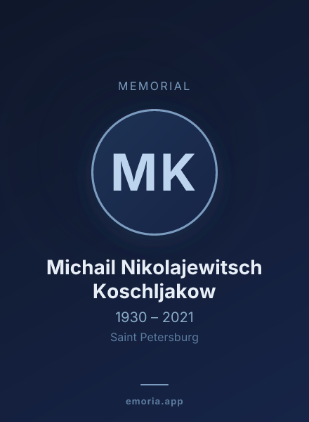 Memorial portrait of Michail Nikolajewitsch Koschljakow