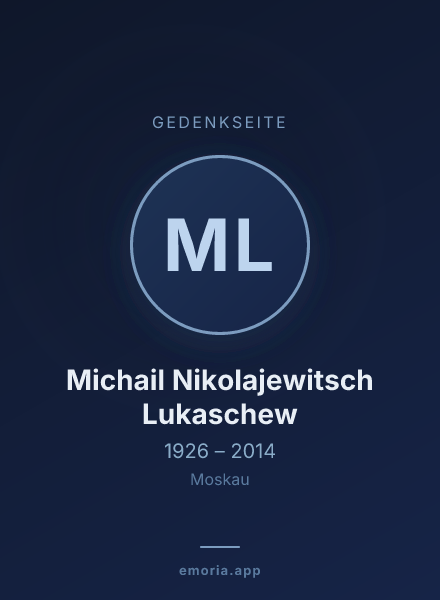 Gedenkportrait von Michail Nikolajewitsch Lukaschew