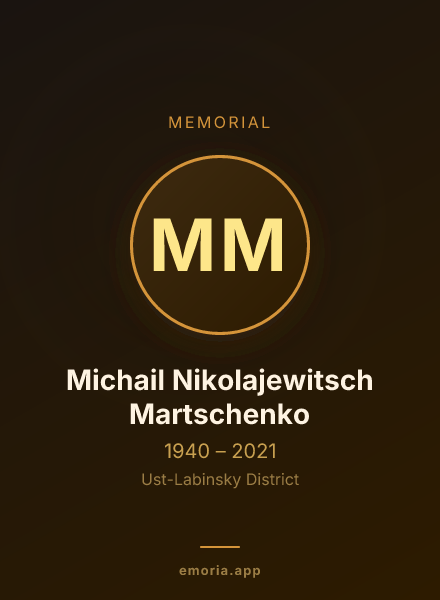 Memorial portrait of Michail Nikolajewitsch Martschenko