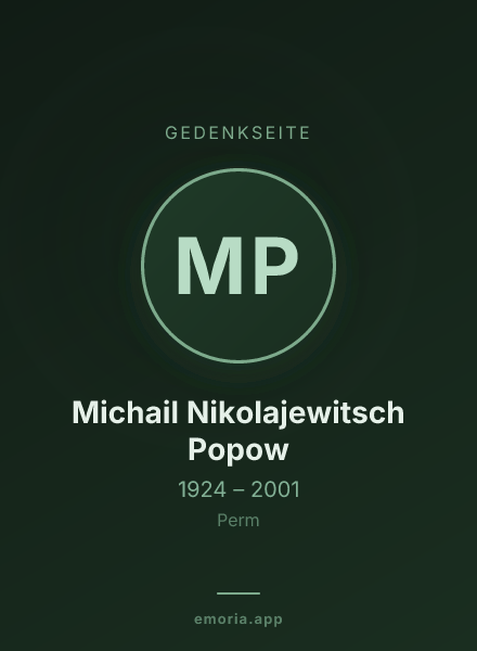 Gedenkportrait von Michail Nikolajewitsch Popow