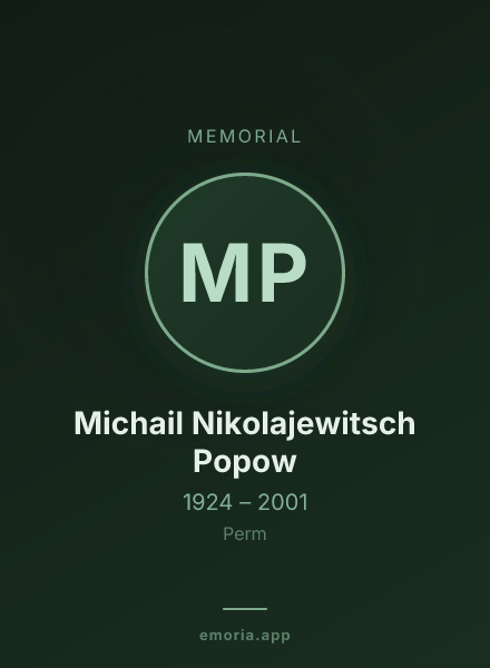 Memorial portrait of Michail Nikolajewitsch Popow