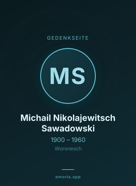 Gedenkportrait von Michail Nikolajewitsch Sawadowski