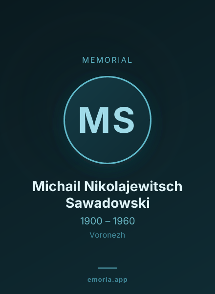 Memorial portrait of Michail Nikolajewitsch Sawadowski