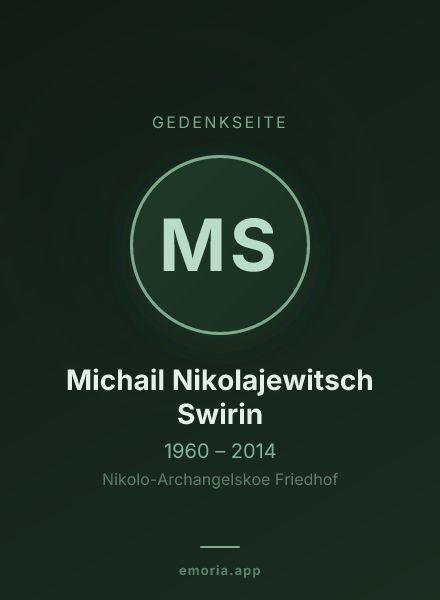 Gedenkportrait von Michail Nikolajewitsch Swirin