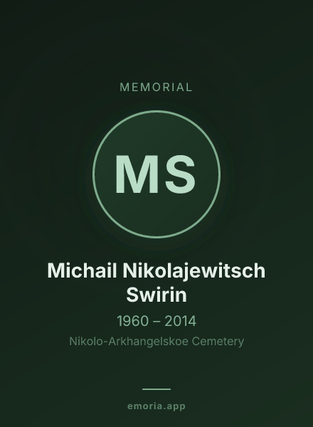 Memorial portrait of Michail Nikolajewitsch Swirin