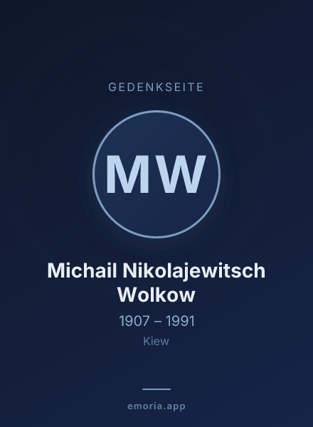 Gedenkportrait von Michail Nikolajewitsch Wolkow