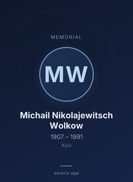 Memorial portrait of Michail Nikolajewitsch Wolkow