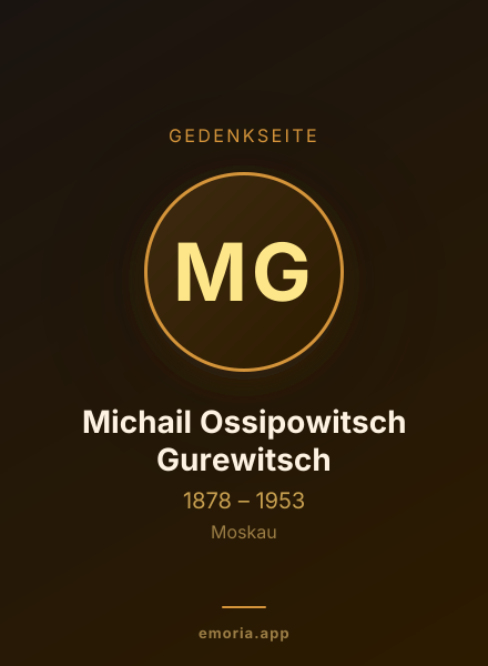 Gedenkportrait von Michail Ossipowitsch Gurewitsch