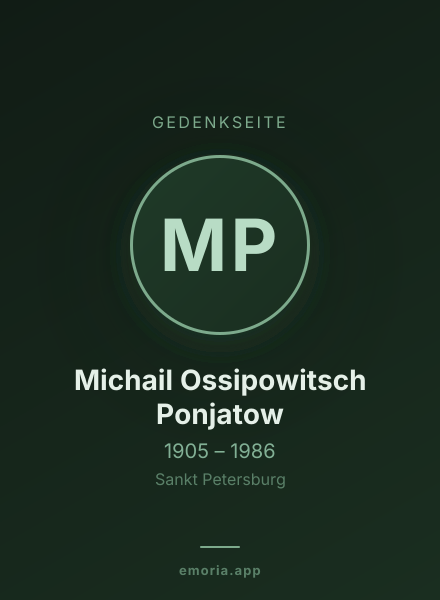 Gedenkportrait von Michail Ossipowitsch Ponjatow