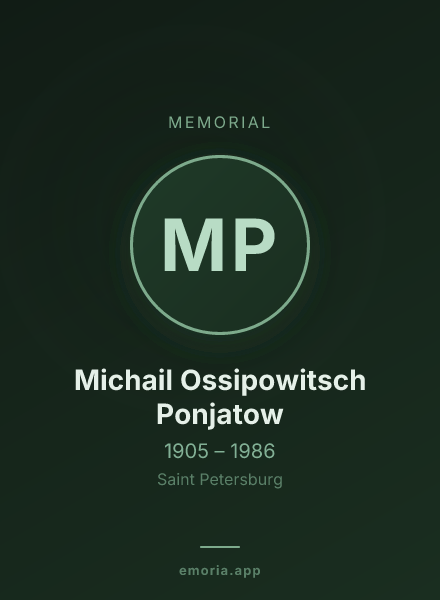 Memorial portrait of Michail Ossipowitsch Ponjatow