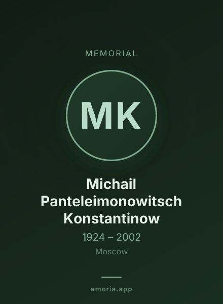 Memorial portrait of Michail Panteleimonowitsch Konstantinow