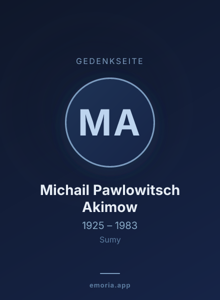 Gedenkportrait von Michail Pawlowitsch Akimow