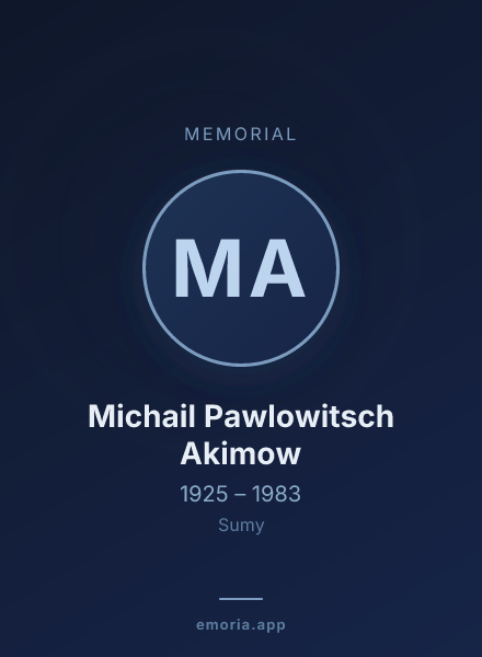 Memorial portrait of Michail Pawlowitsch Akimow