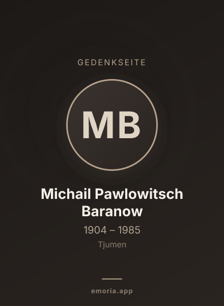 Gedenkportrait von Michail Pawlowitsch Baranow