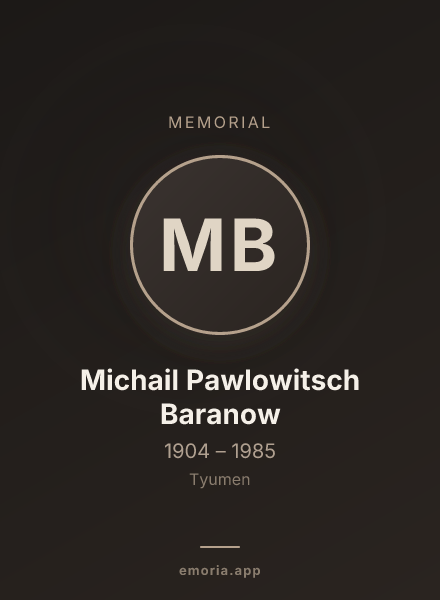 Memorial portrait of Michail Pawlowitsch Baranow