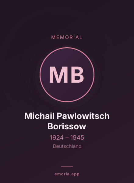 Memorial portrait of Michail Pawlowitsch Borissow