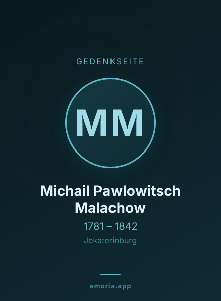 Gedenkportrait von Michail Pawlowitsch Malachow