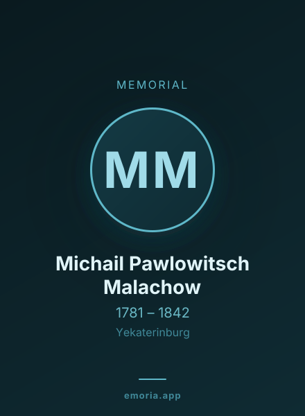 Memorial portrait of Michail Pawlowitsch Malachow