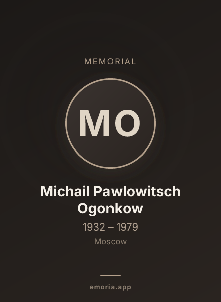 Memorial portrait of Michail Pawlowitsch Ogonkow