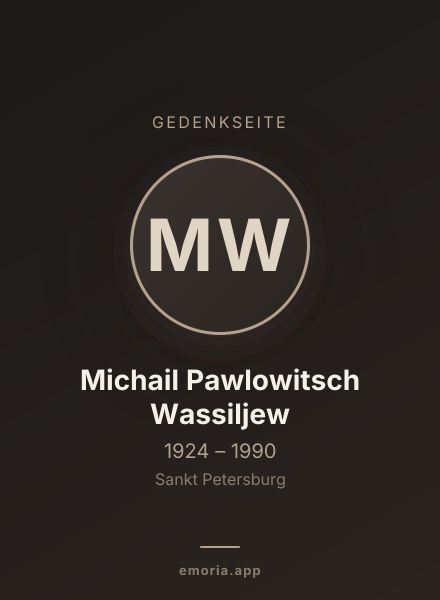 Gedenkportrait von Michail Pawlowitsch Wassiljew
