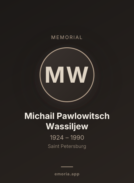 Memorial portrait of Michail Pawlowitsch Wassiljew