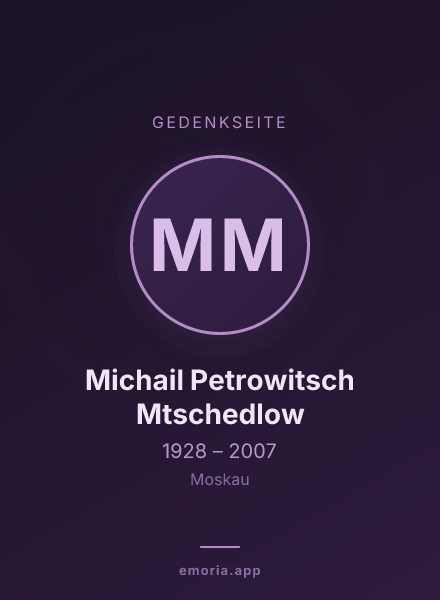 Gedenkportrait von Michail Petrowitsch Mtschedlow