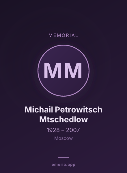 Memorial portrait of Michail Petrowitsch Mtschedlow
