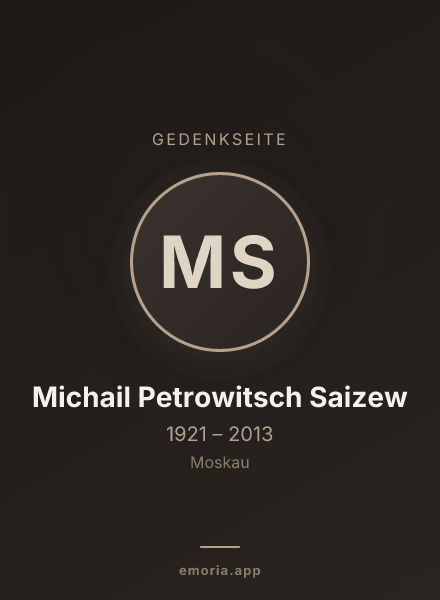 Gedenkportrait von Michail Petrowitsch Saizew