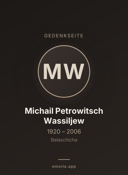 Gedenkportrait von Michail Petrowitsch Wassiljew