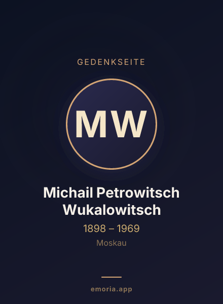 Gedenkportrait von Michail Petrowitsch Wukalowitsch