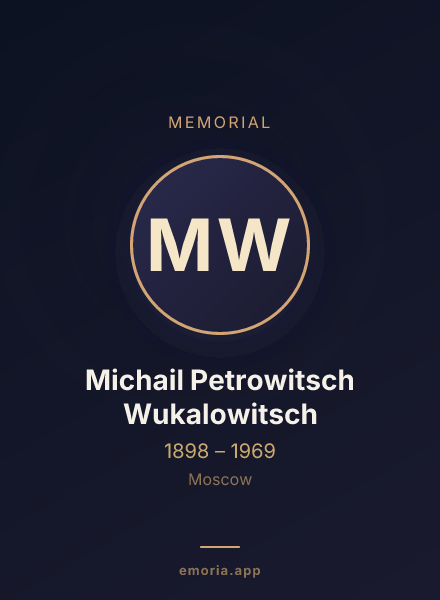 Memorial portrait of Michail Petrowitsch Wukalowitsch
