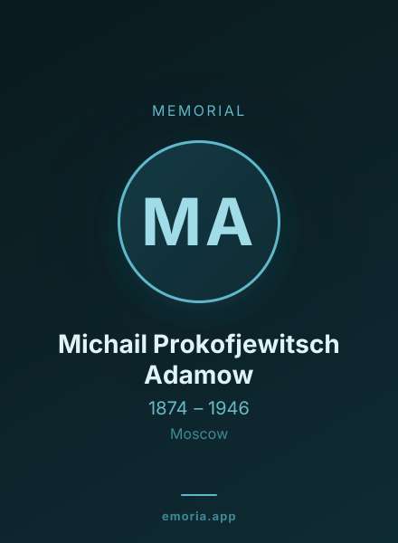 Memorial portrait of Michail Prokofjewitsch Adamow