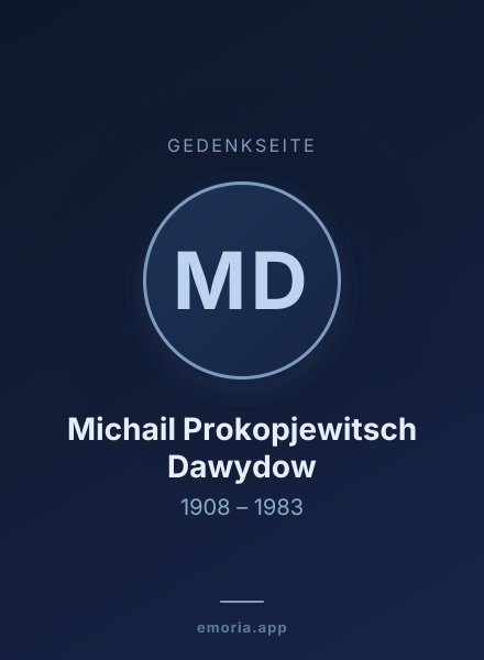 Gedenkportrait von Michail Prokopjewitsch Dawydow