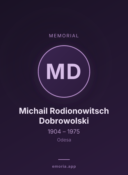 Memorial portrait of Michail Rodionowitsch Dobrowolski