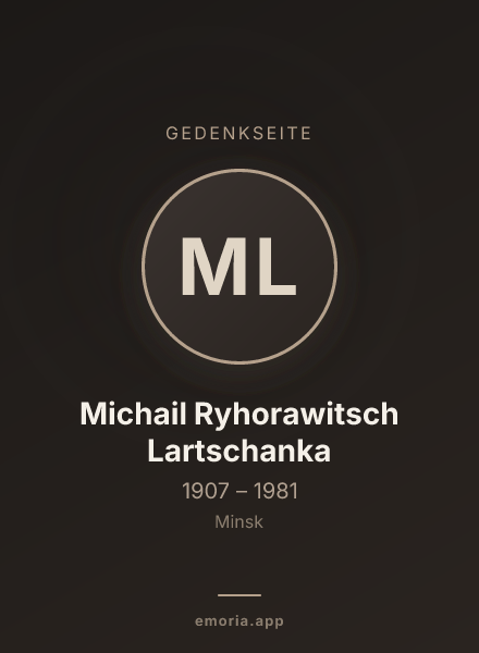 Gedenkportrait von Michail Ryhorawitsch Lartschanka