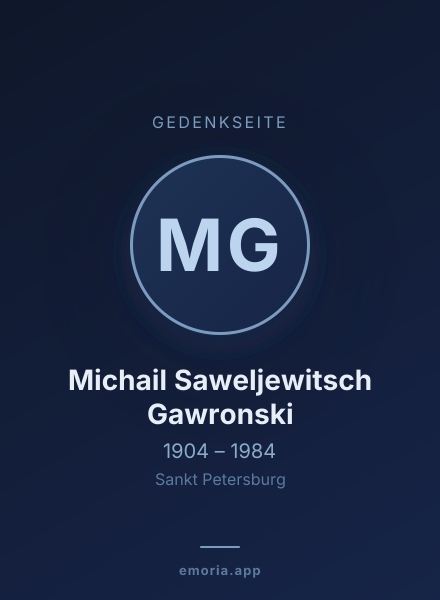 Gedenkportrait von Michail Saweljewitsch Gawronski