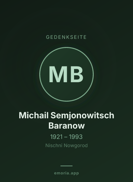 Gedenkportrait von Michail Semjonowitsch Baranow